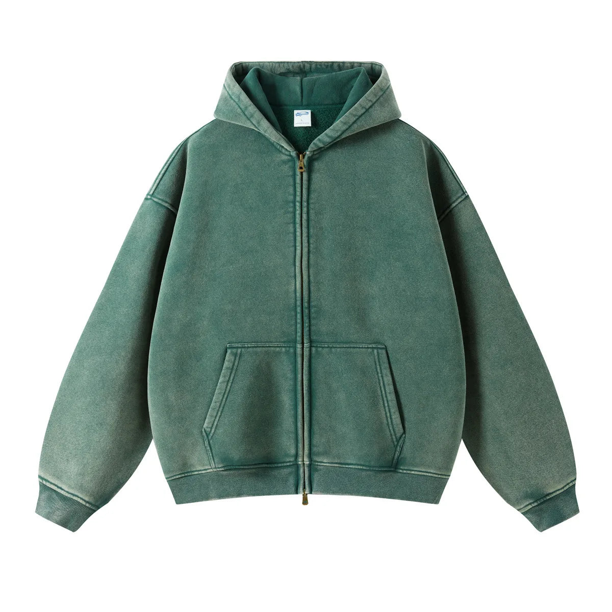 Batik Fleece Zipper Hoodie – Warm Ethnic Style Zip-Up Sweatshirt