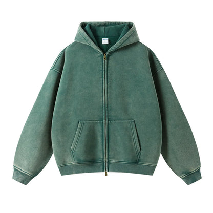Batik Fleece Zipper Hoodie – Warm Ethnic Style Zip-Up Sweatshirt
