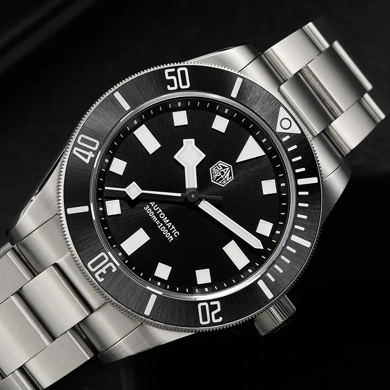 San Martin SN0121T Titanium Diving Watch – NH35 Automatic Movement, Grade 2 Titanium, 120-Click Bezel, 300M Waterproof Wristwatch