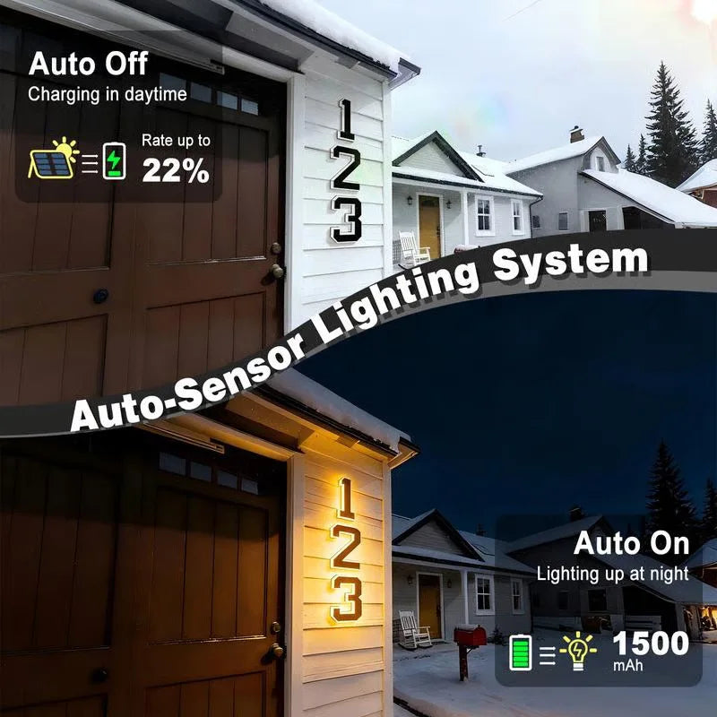 Custom Solar LED House Numbers - Waterproof Luminous Address Sign for Outdoor Wall & Door Decor