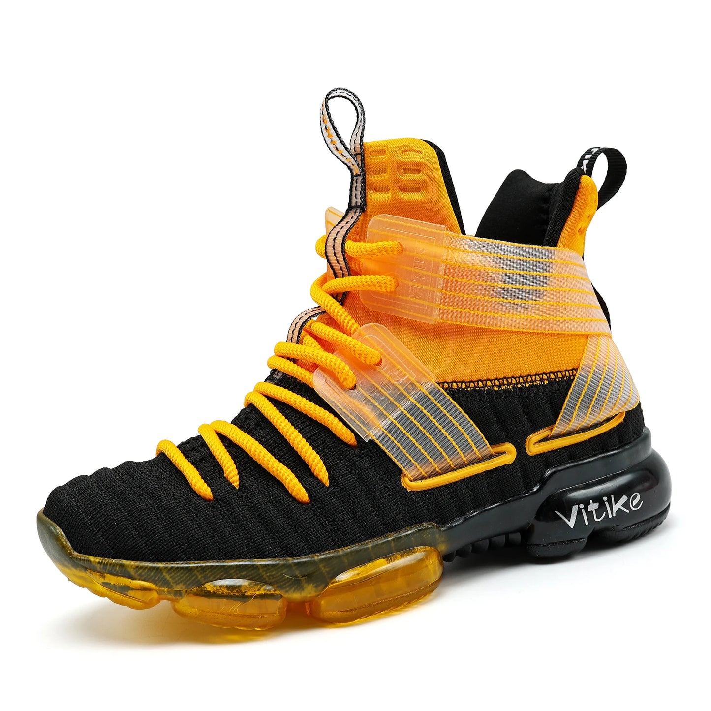 Kids High-Top Basketball Shoes - Durable Lace-Up Non-Slip Sports Sneakers for Running & Play