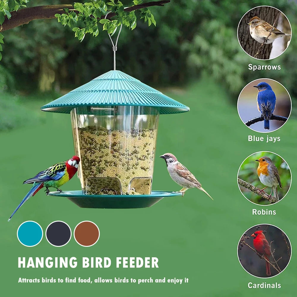 Automatic Foot-Feeding Bird Feeder - Hanging Nut Dispenser Holder with Multiple Hole Food Container, Outdoor Bird Feeding Tool