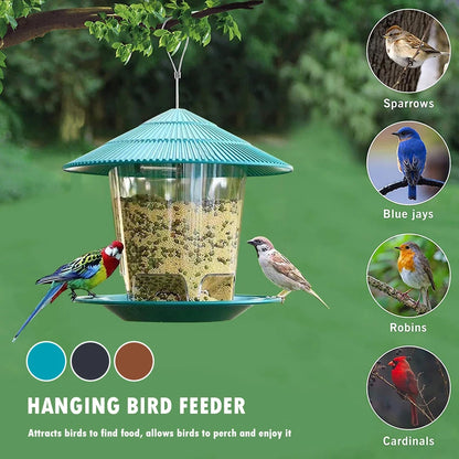 Automatic Foot-Feeding Bird Feeder - Hanging Nut Dispenser Holder with Multiple Hole Food Container, Outdoor Bird Feeding Tool