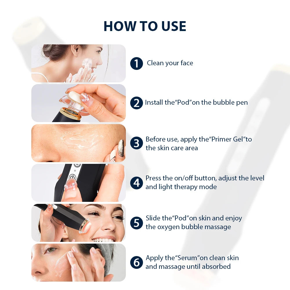 Oxygen Bubble Pen - Portable CO2 Oxygen Facial Machine for Skin Care, Facial SPA & Beauty Treatment