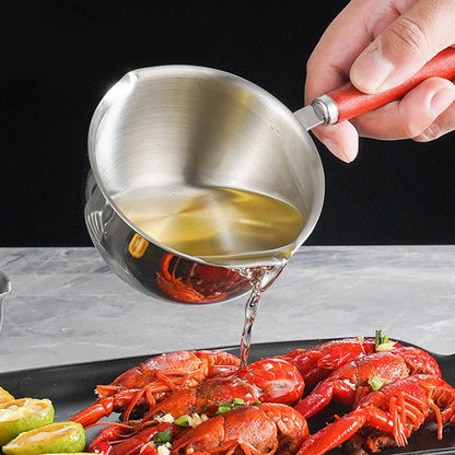 Stainless Steel Saucepan – Hot Oil & Milk Pan for Boiling, Melting & Kitchen Cooking