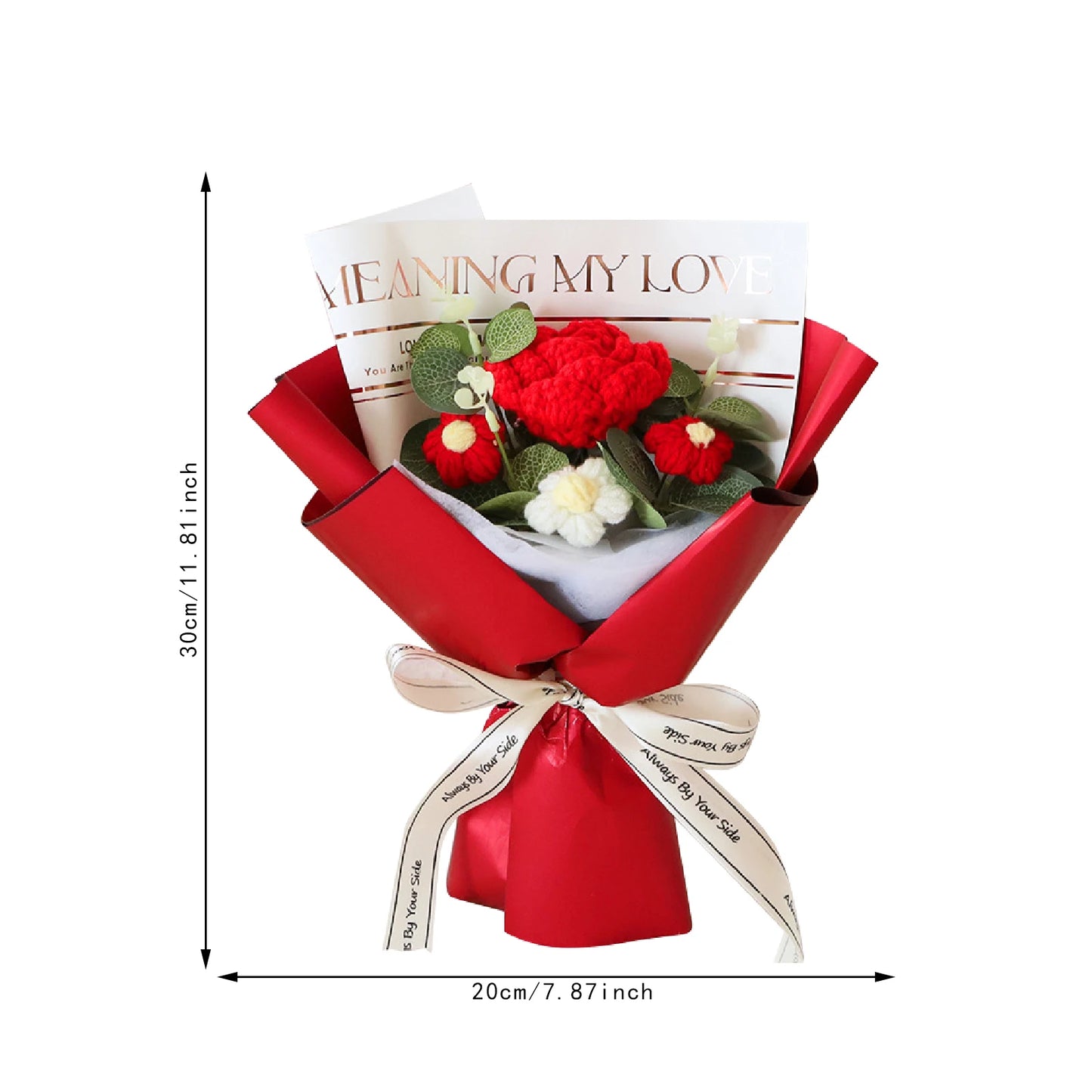 Knitted Flower Bouquet — Crochet Home Decor for Teacher’s Day, Birthday & Anniversary