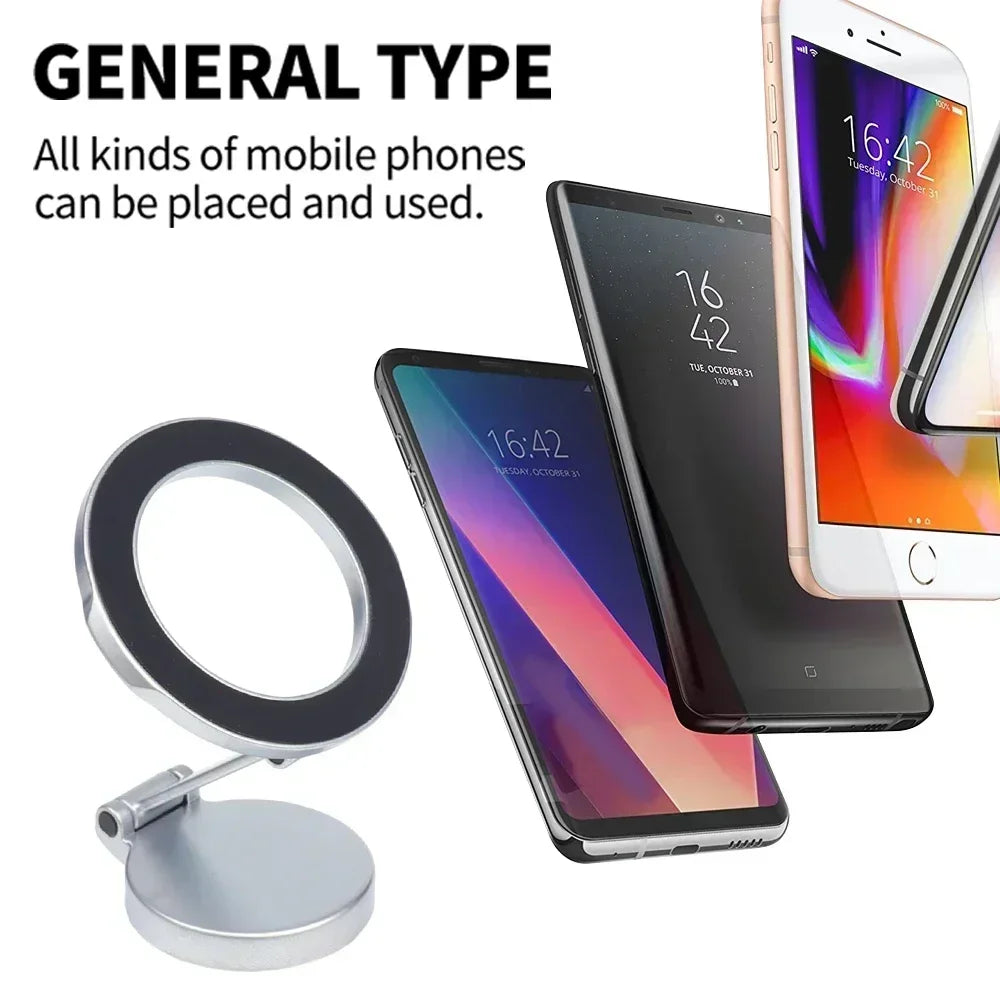 Strong Magnetic Cell Phone Holder - 360° Swivel Adjustable Magsafe Back Sticker for iPhone 16, Samsung, Xiaomi, Universal