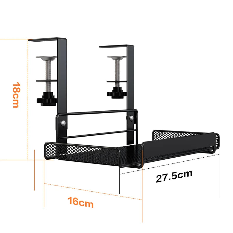 Under Table Storage Rack – Metal Cable Organizer & Office Supplies Holder, Sturdy Durable Plug-in Desk Storage Solution