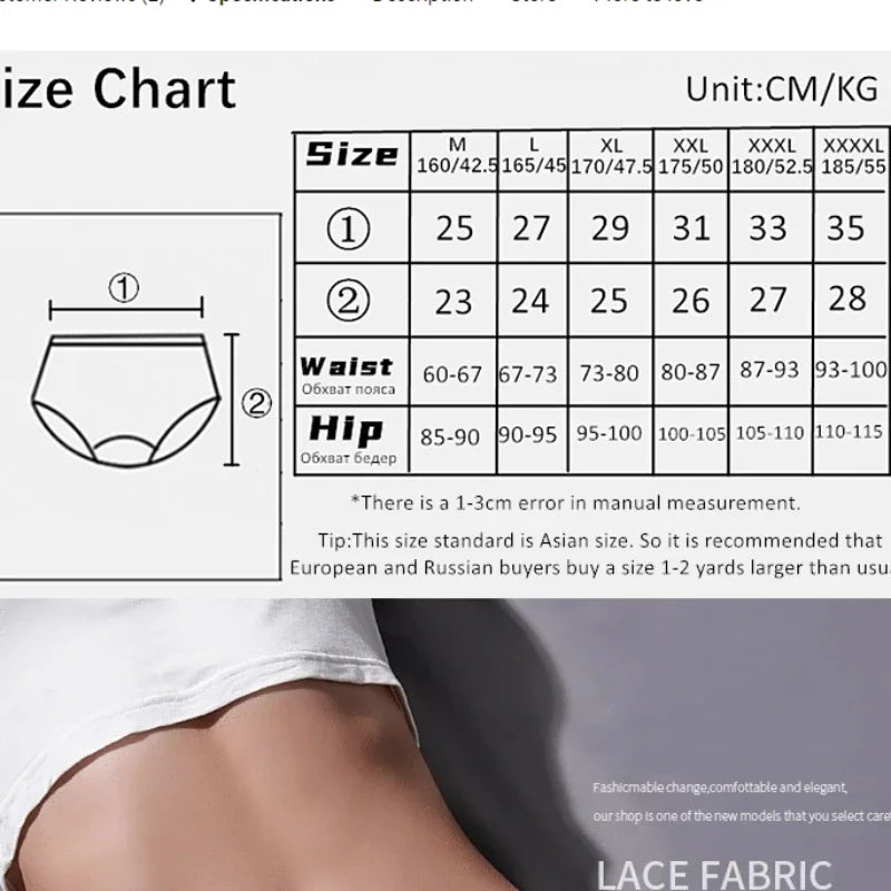 Women’s Cotton Lace Underwear Panties - Sexy Mid Waist Hollow Briefs with Hip Lift Comfort Fit Lingerie