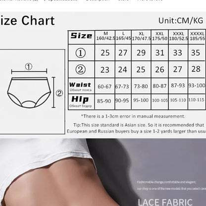 Women’s Cotton Lace Underwear Panties - Sexy Mid Waist Hollow Briefs with Hip Lift Comfort Fit Lingerie