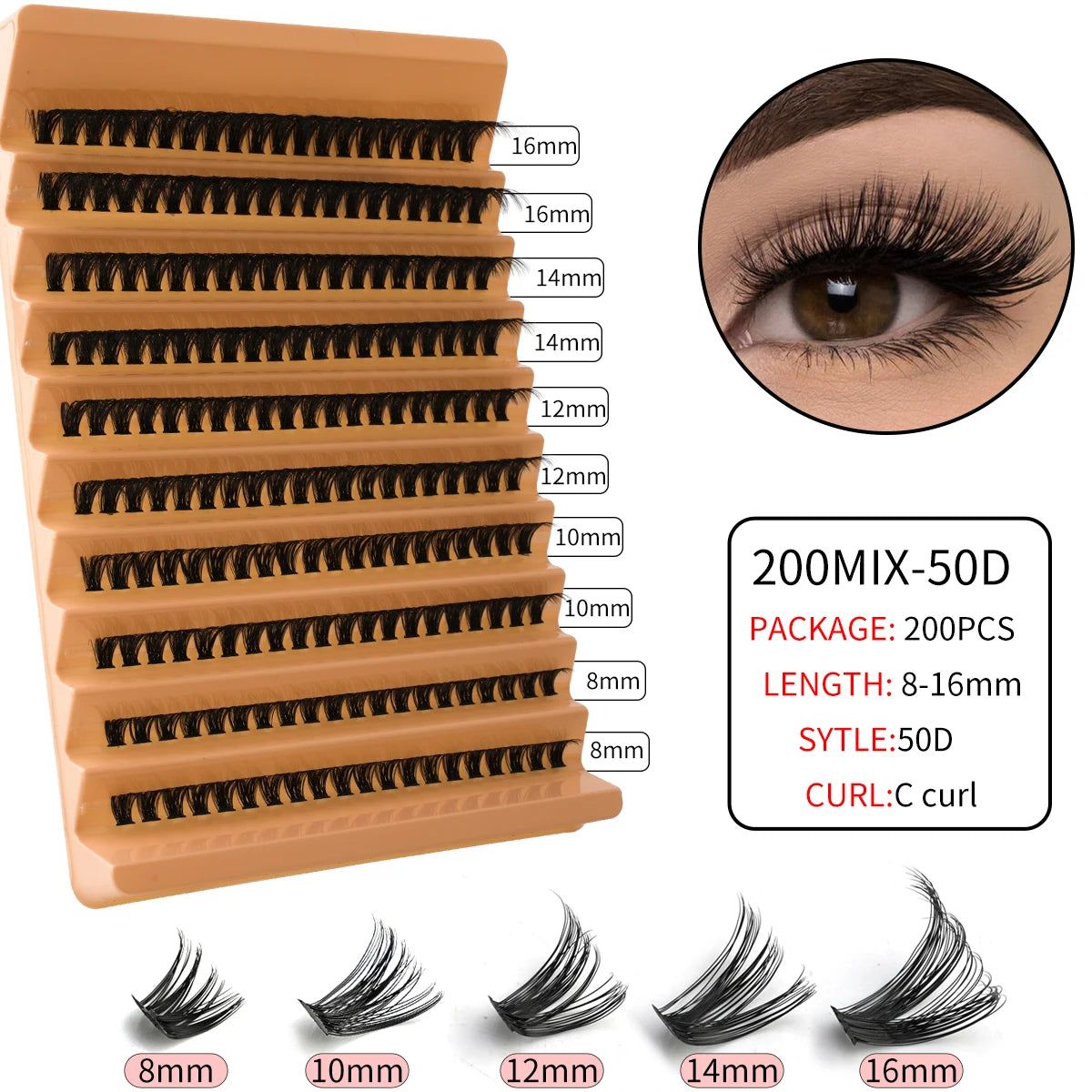 YSDO Premade Volume Fans Eyelash Extensions – 10/14 Rows Natural Mink Individual Cluster Lashes for Makeup