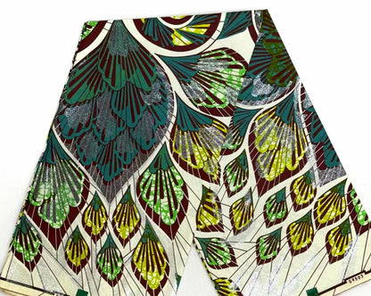 Grand Super African Wax Fabric - 100% Cotton Nigerian Glitter Glam Gold Ankara Print for Sewing