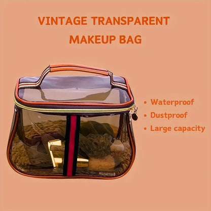 Transparent Makeup Bag - Waterproof Large Capacity Travel & Gym Toiletry Organizer