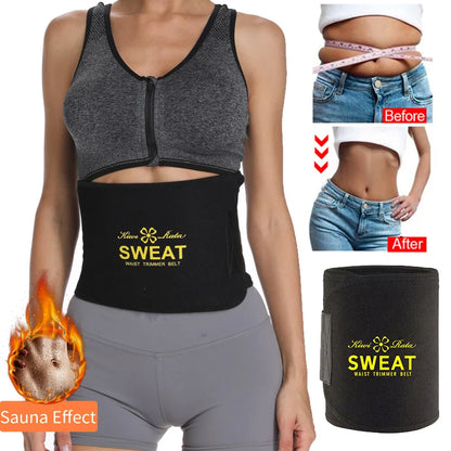 Men’s Waist Trimmer Belt — Neoprene Tummy Control Body Shaper with Sweat Wrap & Lumbar Support