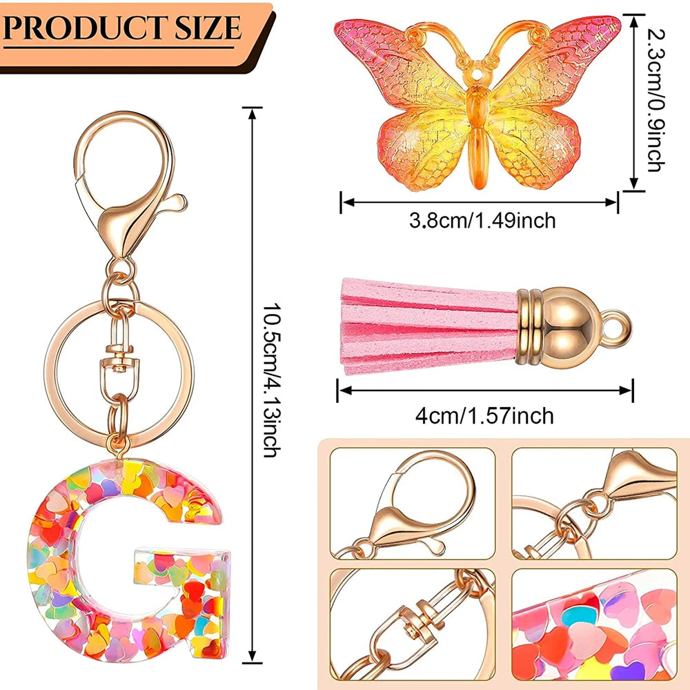 A-Z Letter Metal Keychain - Personalized Initial Car Key Ring & Name Gift