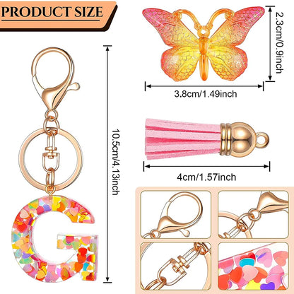 A-Z Letter Metal Keychain - Personalized Initial Car Key Ring & Name Gift