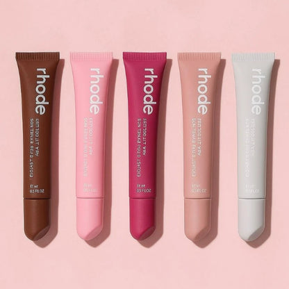 Rhod Moisturizing Lip Balm & Gloss - Mirror Shine Long Lasting Plumping Lip Oil with Ribbon Espresso Raspberry Toast Makeup