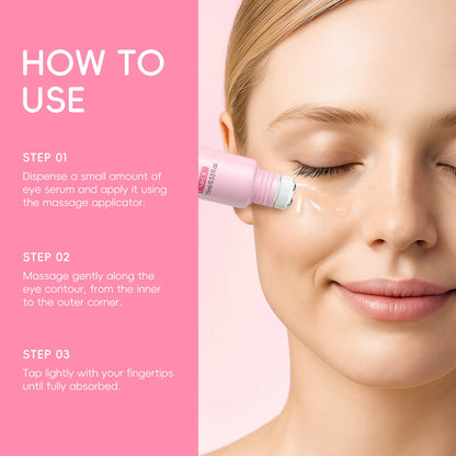 LAIKOU Sakura Eye Serum Roller — Hyaluronic Acid Moisturizing Cream for Eye Bags & Dark Circles, 15ml