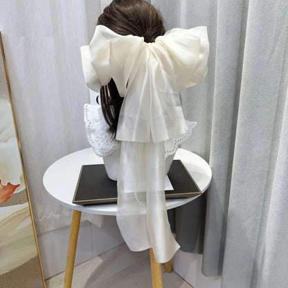 Oversized Bow Hair Clip - Large Claw Clamp for Women & Girls Ponytails