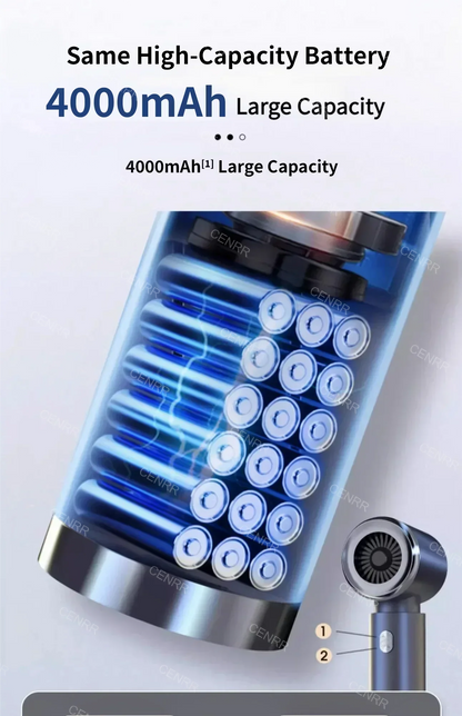CENRR 210000PA Mini Wireless Car Vacuum Cleaner – Powerful Handheld Portable Cleaning Machine