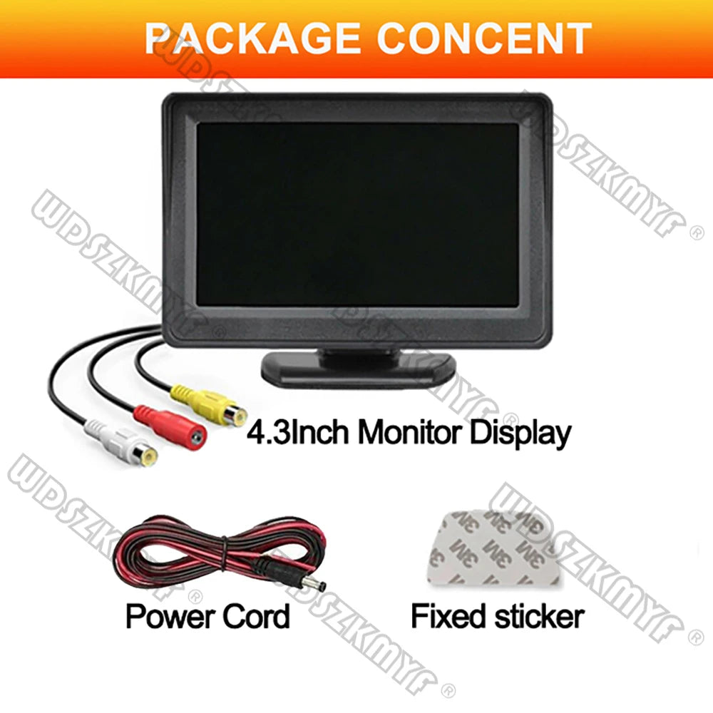 4.3" Car Rear View Monitor – Easy-Install Reversing Camera for Parking System & Vehicle Safety
