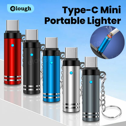 Mini Type C Electric Lighter - USB C Rechargeable Windproof Outdoor Lighter Adapter for iPhone 17 Pro