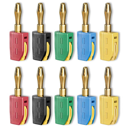 4mm Banana Plug Connectors - Gold Plated 32A High Current Quick Connect Terminals 10PCS Set