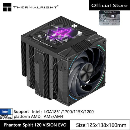 Thermalright Phantom Spirit 120 EVO CPU Air Cooler – 7 Heat Pipe Dual Tower Heat Sink Radiator for Intel LGA1700/115X & AMD AM5/AM4 High Performance Cooling Fan