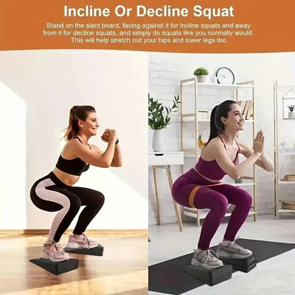 3pcs Yoga Wedge Stretch Slant Boards: Adjustable Bricks for Squat Wedge Blocks - Exercise Gym Fitness Yoga Accessories