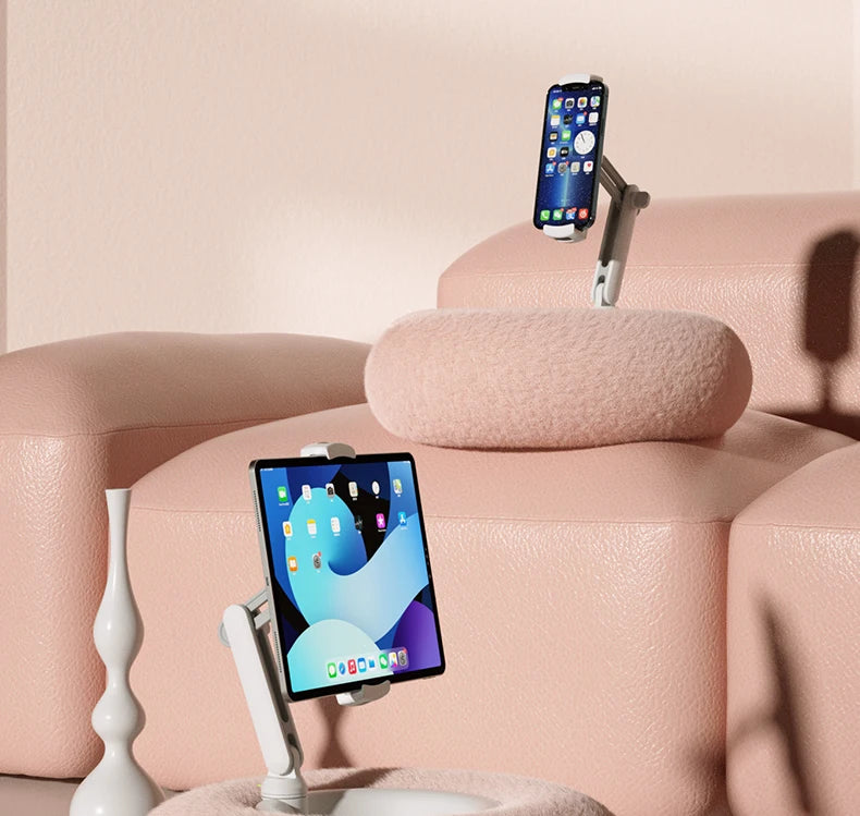 2024 Plush Pillow Phone and Tablet Stand - Adjustable Desktop Bracket for Live Streaming and Video Chats - Lazy Tablet Holder