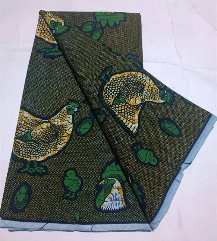 African Wax Print Fabric - 100% Cotton Nigerian Ankara Batik Material for Women’s Dresses