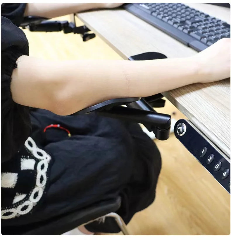 Metal Ergonomic Arm Rest Wrist Support - Adjustable Mouse Pad Armrest Bracket for Computer, Home Office, and Console