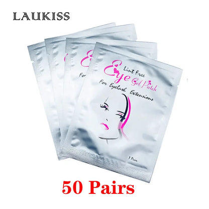 25/50/100 Pairs Hydrogel Eye Patches | Lint-Free Under Eyelash Pads for False Eyelash Application | LAUKISS Paper Stickers
