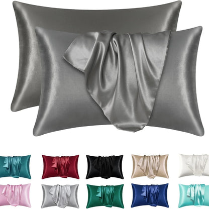 Boost Beauty Sleep Silky Satin Pillowcases - Cooling, Hair & Skin-Friendly, Easy-Care Sleep Essentials
