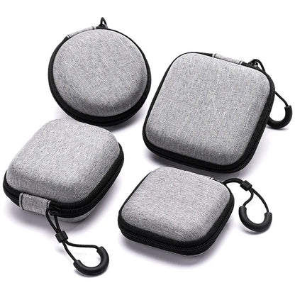 Portable Shockproof Headphone Case – Hard Shell Earphone Bag for Headset, Memory Card & USB Cable Storage