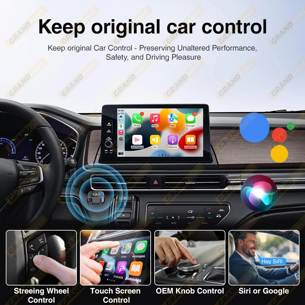 Wireless CarPlay & Android Auto Adapter — USB Smart Mini Box, Plug & Play, Universal for VW, Toyota, Nissan, Honda, Ford, Benz