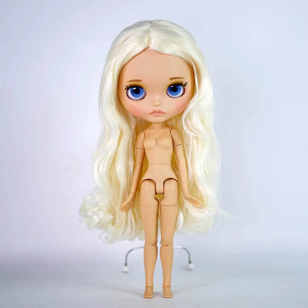ICY DBS Blythe Doll – 30CM Tan Skin Matte & Glossy Face, Pouting Lips, 19-Joint BJD DIY Costume Doll Gift