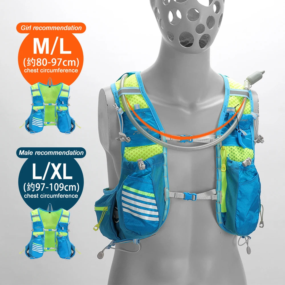 8L Running & Cycling Hydration Vest Backpack — Hiking & Marathon Water Pack with 1.5L Bladder and 500ml Bottle