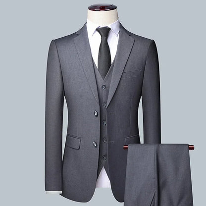 2024 Men's 3-Piece Suit Set – Blazer, Vest & Trousers | Formal Business & Wedding Outfit M-6XL
