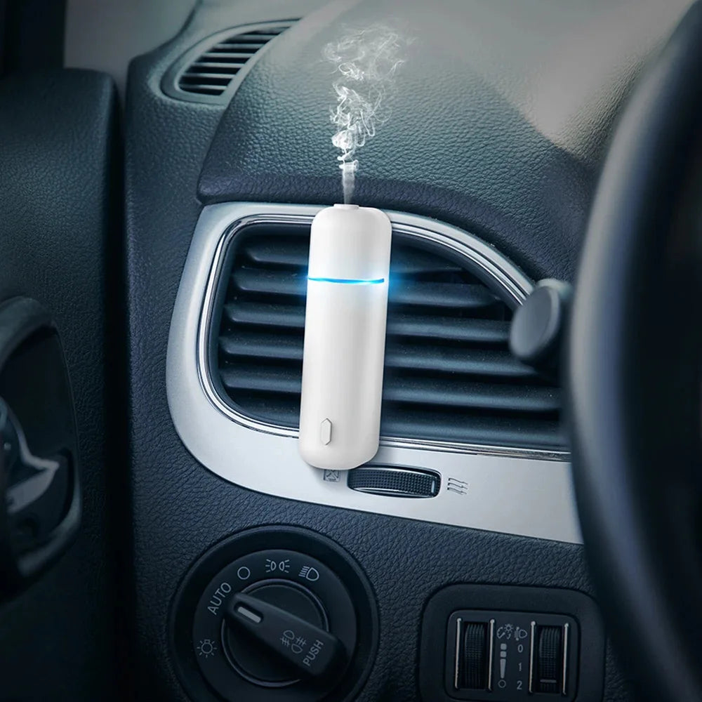 Mini USB Rechargeable Car Aroma Diffuser – Essential Oil Fragrance Air Freshener Vent Clip