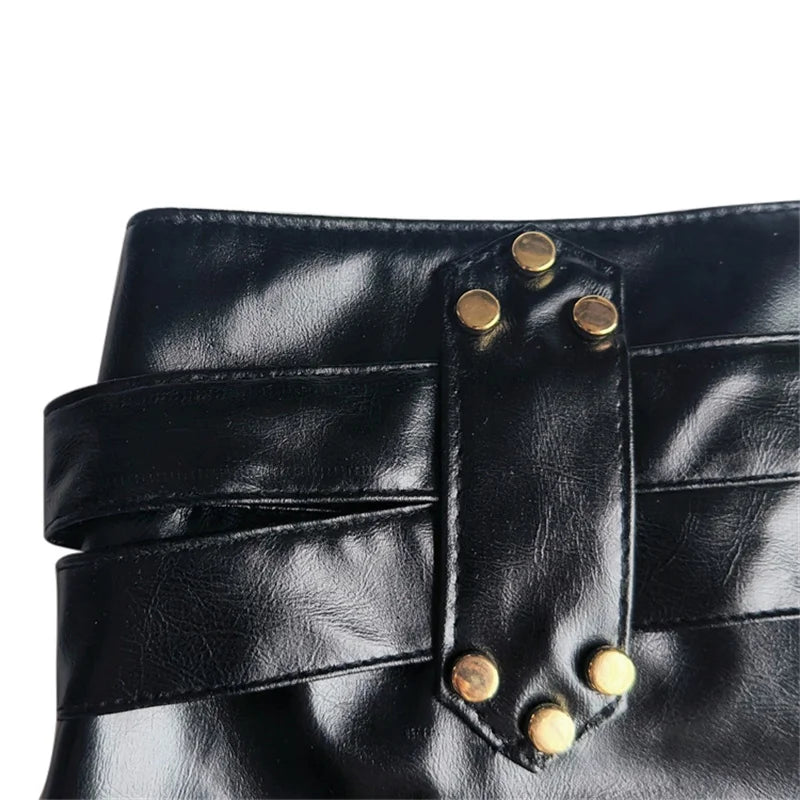 Women’s Sexy Leather Mini Shorts - Low Waist Side Zipper Slim Fit Hip Lift Fashion Trousers