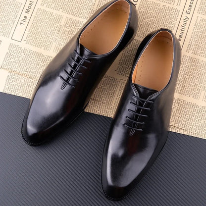 Men’s Handmade Leather Oxford Shoes - Comfortable Lace-Up Business & Office Dress Shoes