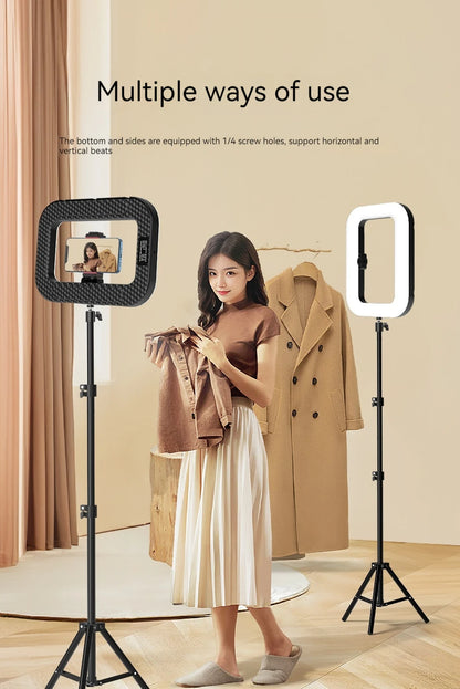 New Handheld Ring LED Light – Rechargeable Portable Fill Light for Mobile Phone, Live Broadcast, Photography, and Selfies