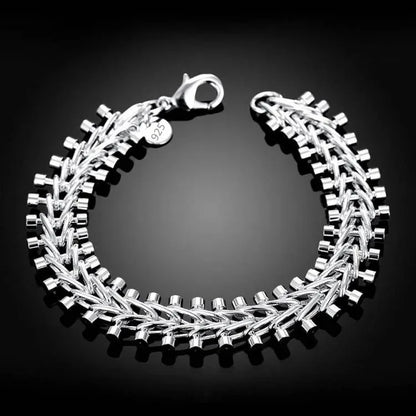 Fine 925 Sterling Silver Chain Bracelet – Solid Charm Jewelry for Women & Men, Party, Wedding & Fashion Gift
