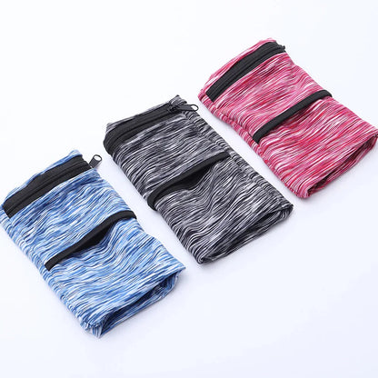 Lightweight Zipper Running Bag - Wrist Wallet Pouch for Phone, Key, Card - Sweatband for Gym, Fitness, Sports, Cycling - Wristband Arm Bag