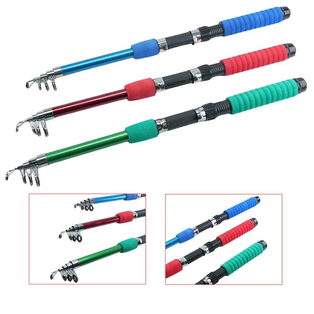 Fishing Pole Set – Full Kit with Telescopic Rod, Spinning Reel, Baits & Hooks, Portable Travel Fishing Gear