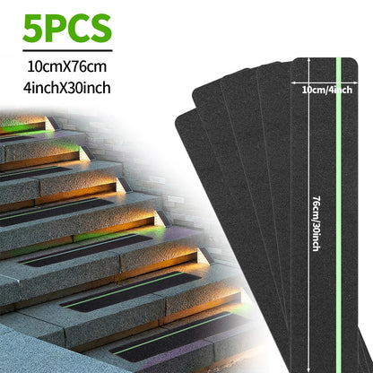 Glow in the Dark Anti-Slip Traction Tape Green Stripe Abrasive Adhesive Stair Tread Safety Grip Tape for Indoor & Outdoor Use