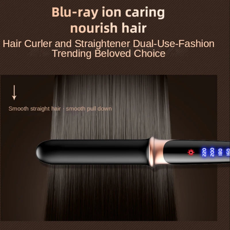 2 in 1 Flat Iron Hair Straightener – Professional Hair Iron for Straightening & Curling