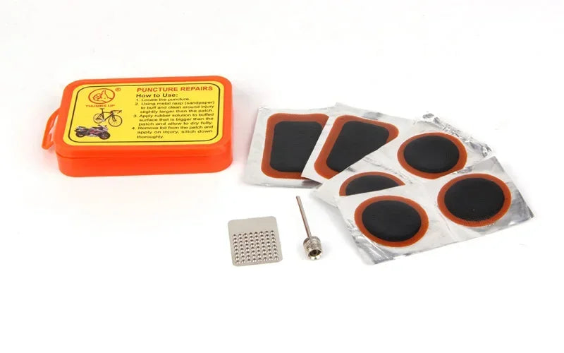 Multifunctional Bicycle Repair Kit – Pump, Tire Patch, Lever & Tools for Road Bike Maintenance