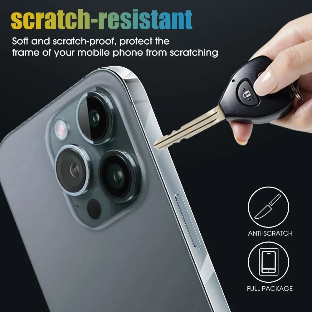 16PM Side Hydrogel Film Screen Protector | Protective Border Frame for iPhone 16, 15, 14 Pro Max, Plus, 14 ProMax, 13 Mini